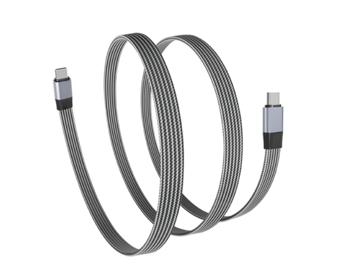 U4 80G Type-C Male-to-Male Braided Cotton Flat Cable