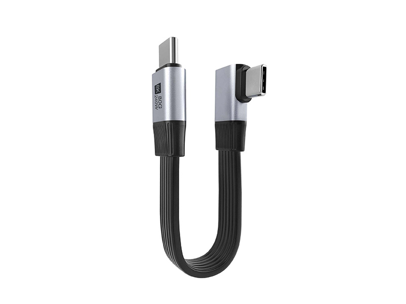U4 80G Type-C male to male side bend 90 degree data cable