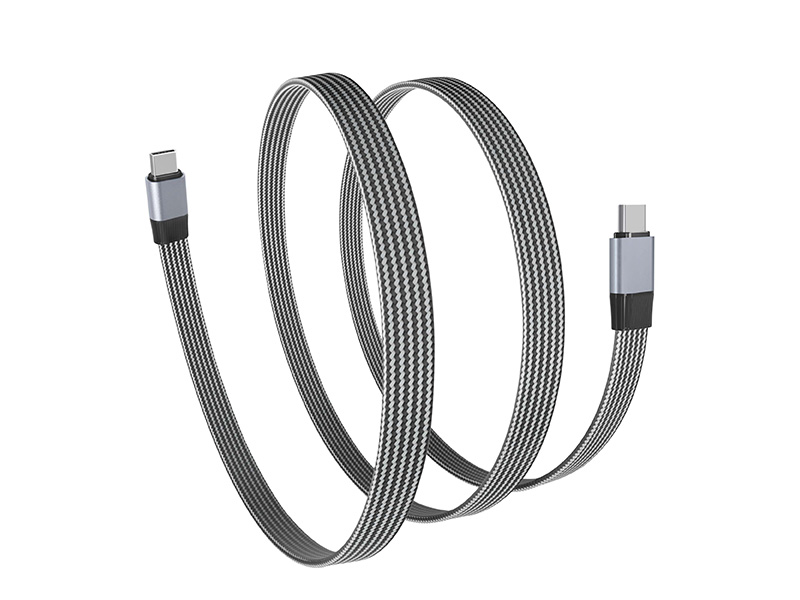 U4 80G Type-C Male-to-Male Braided Cotton Flat Cable