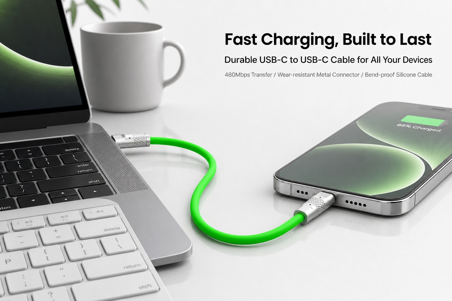 240W/40Gbps silicone charging cable