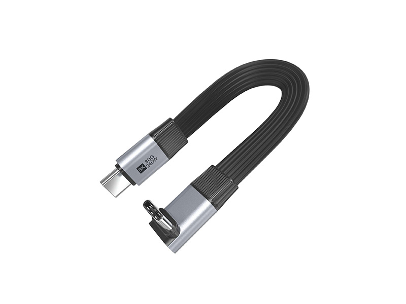 U4 80G Type-C Male-to-Male 90° Right Angle Cable