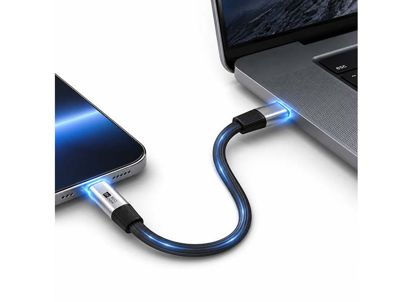 U4 80G Type-C male to male side bend 90 degree data cable - 图片 6