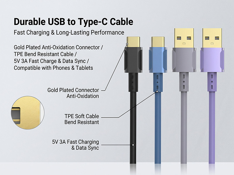 Type-C 2.0 5V 3A mobile data cable - 图片 3