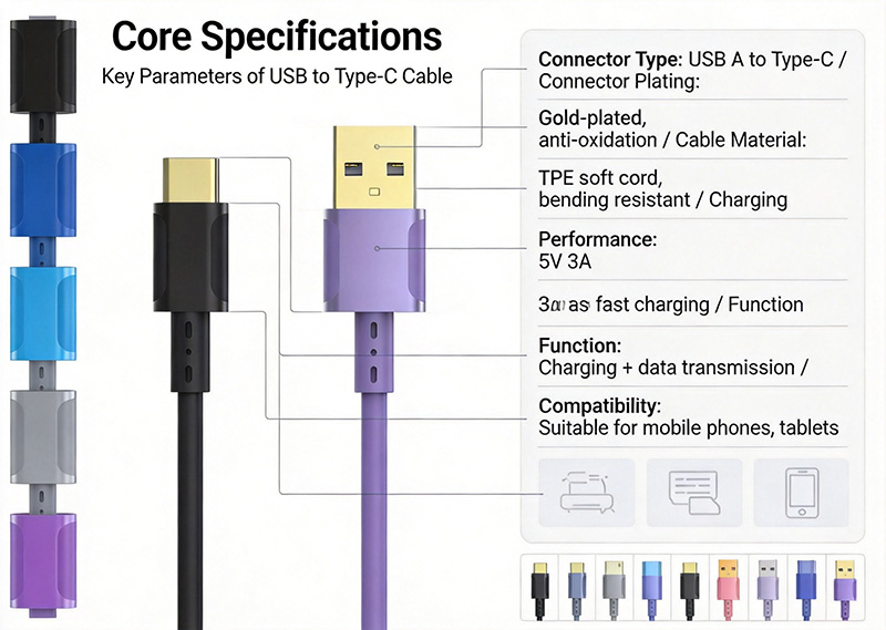 Type-C 2.0 5V 3A mobile data cable - 图片 5