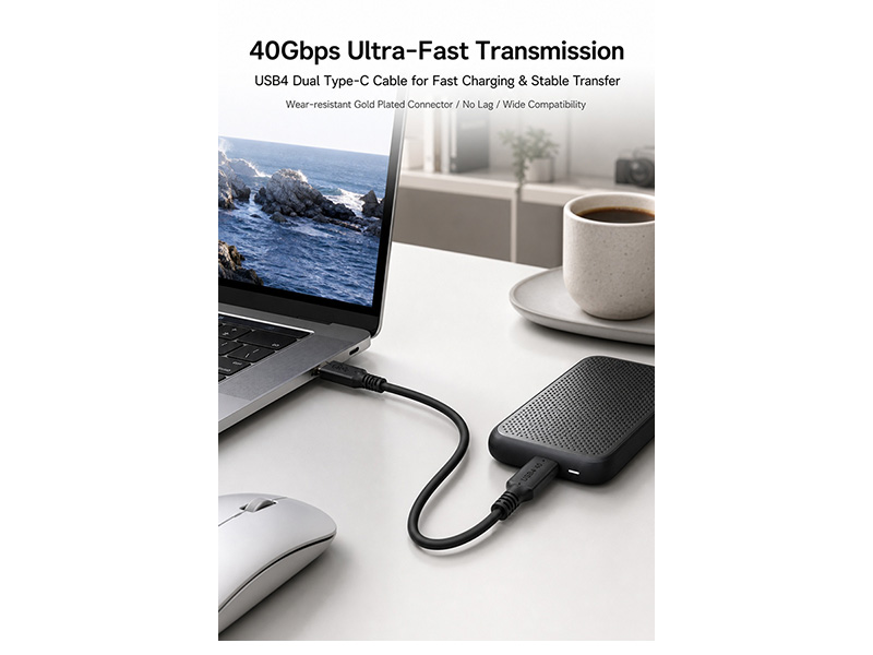 The USB4 100W injection molded high-speed data cable - 图片 7