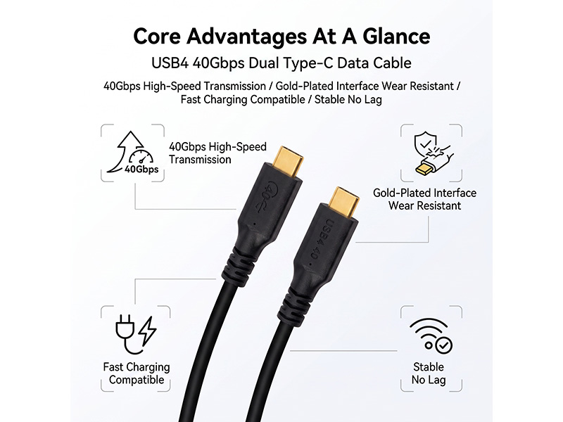 The USB4 100W injection molded high-speed data cable - 图片 5