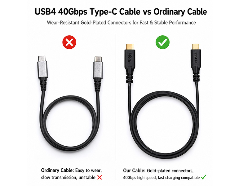 The USB4 100W injection molded high-speed data cable - 图片 6