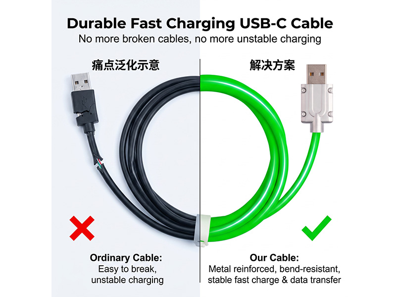 240W/40Gbps silicone charging cable - 图片 6