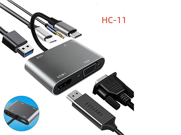5 in 1 TYPE C TO HUB PD+HDM+VGA+USB+AUDIO Adapter - 图片 3