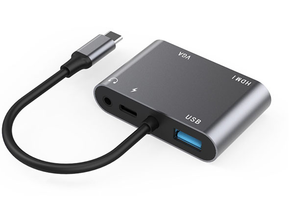5 in 1 TYPE C TO HUB PD+HDM+VGA+USB+AUDIO Adapter