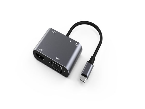 5 in 1 TYPE C TO HUB PD+HDM+VGA+USB+AUDIO Adapter - 图片 4