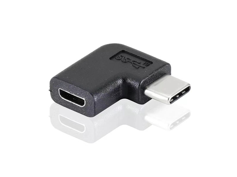 90-degree Type C male-to-female adapter
