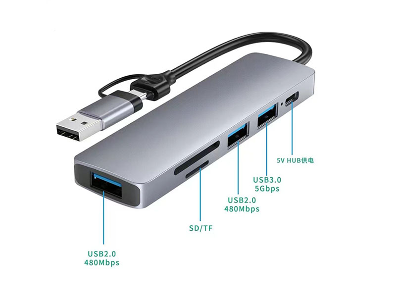2-in-1 six-in-one Type C USB A HUB extender